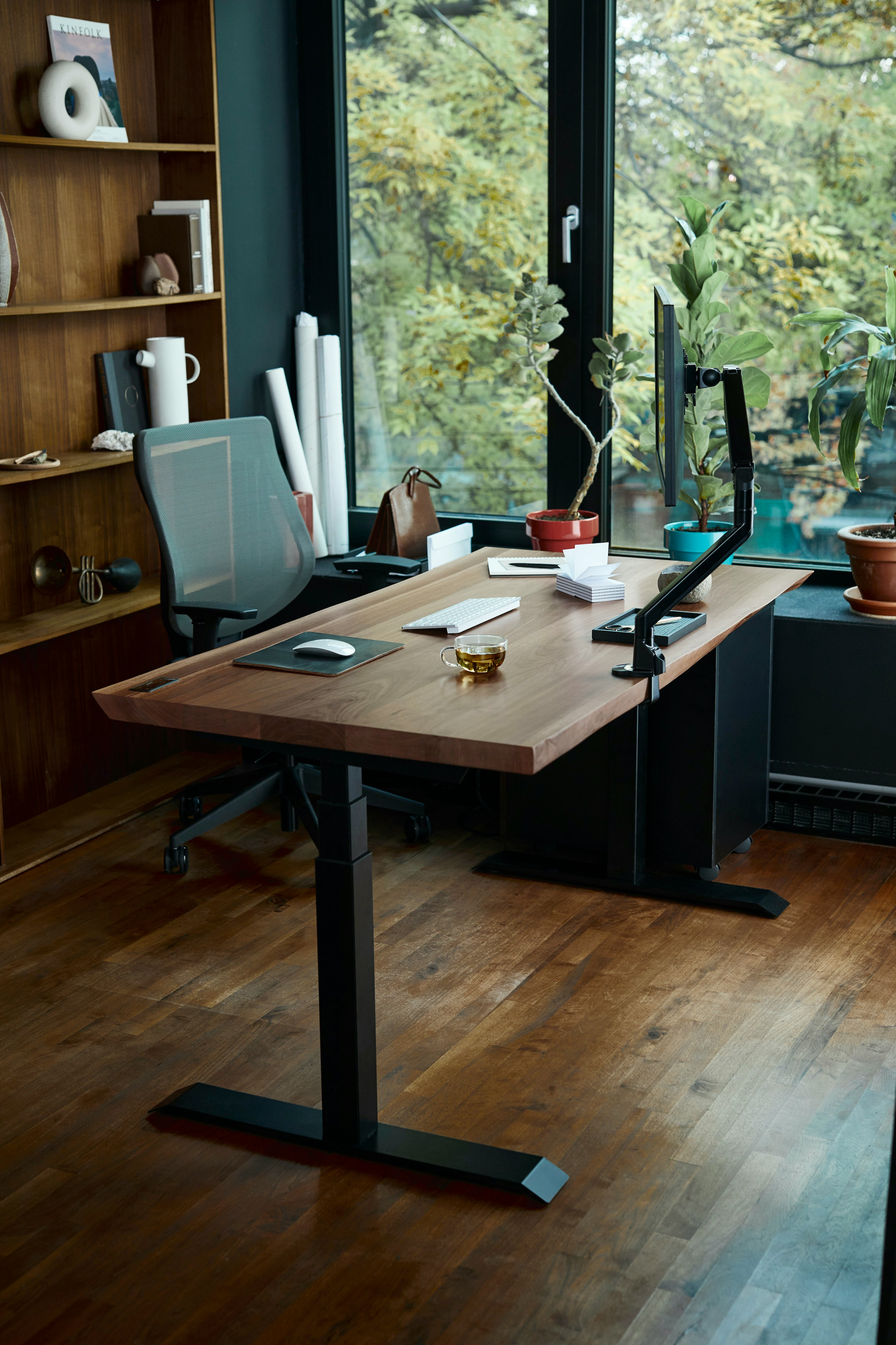 Clean developer workspace with laptop